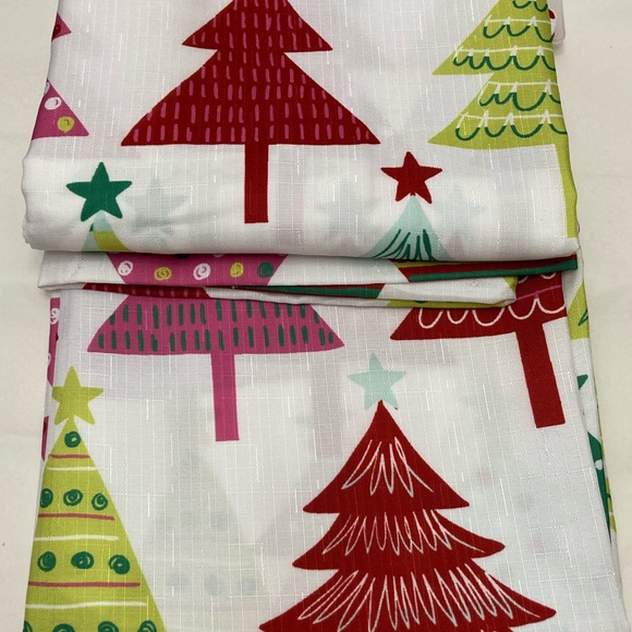 Tis the Season Shower curtain with hooks Multi colored Trees - Picture 5 of 7